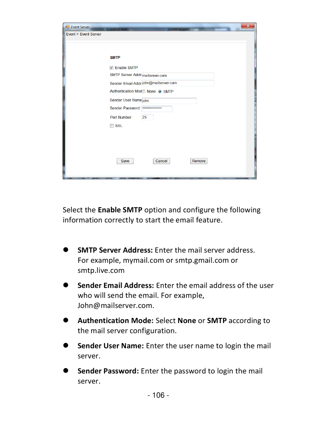 TRENDnet TV-IP322P manual 106 