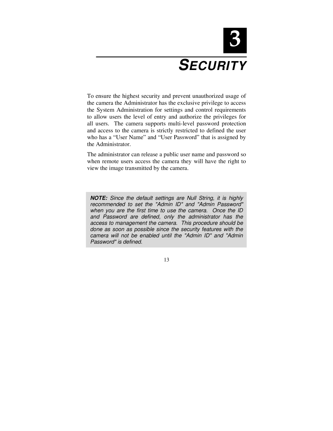 TRENDnet tv-ip400 manual Security 