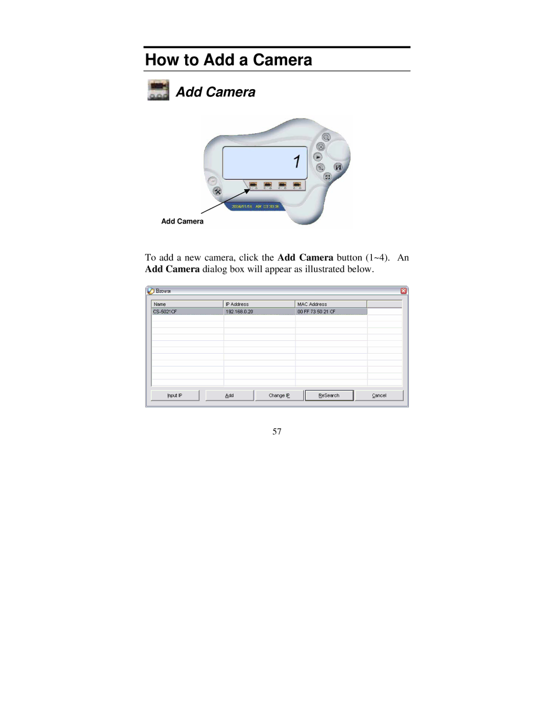 TRENDnet tv-ip400 manual How to Add a Camera, Add Camera 