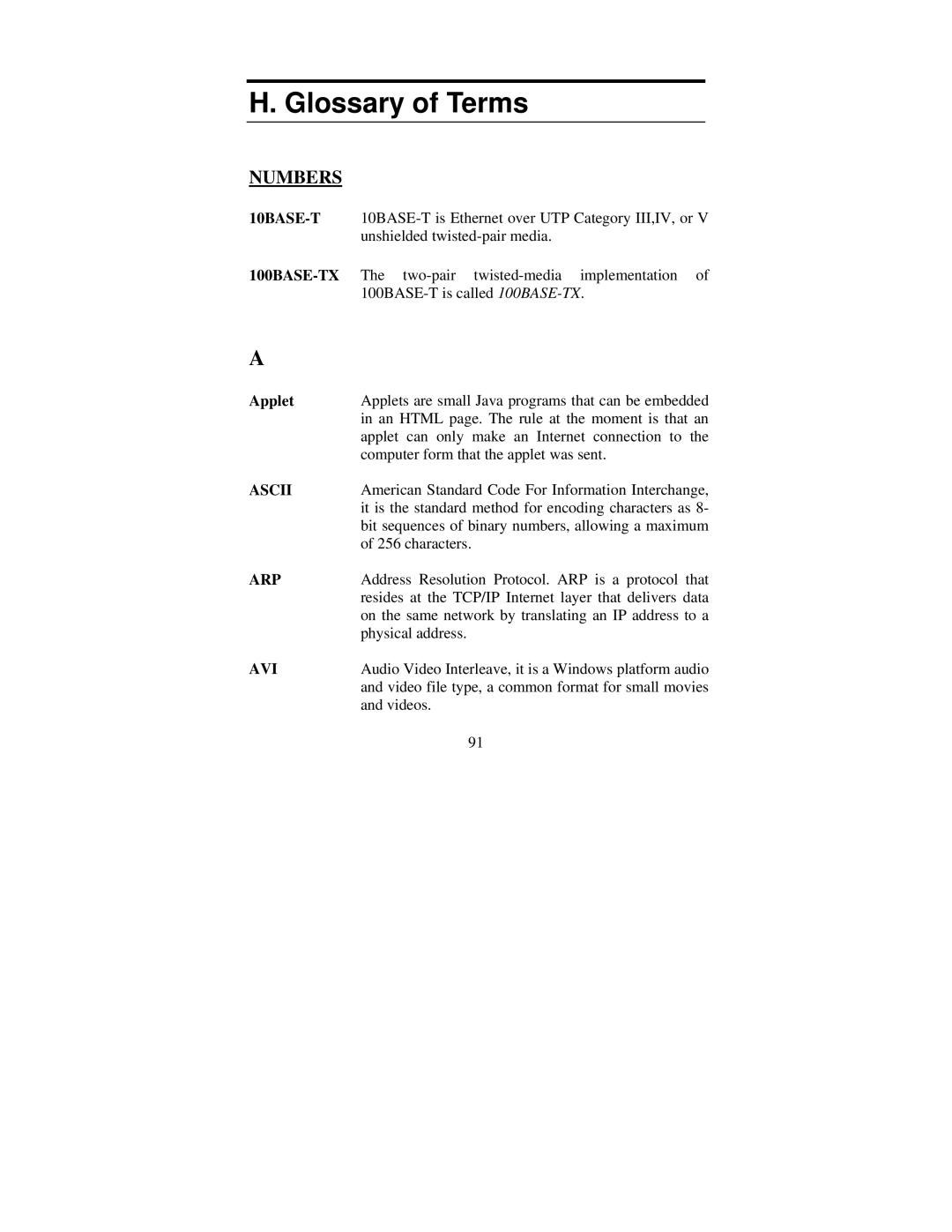 TRENDnet tv-ip400 manual Glossary of Terms, Numbers 