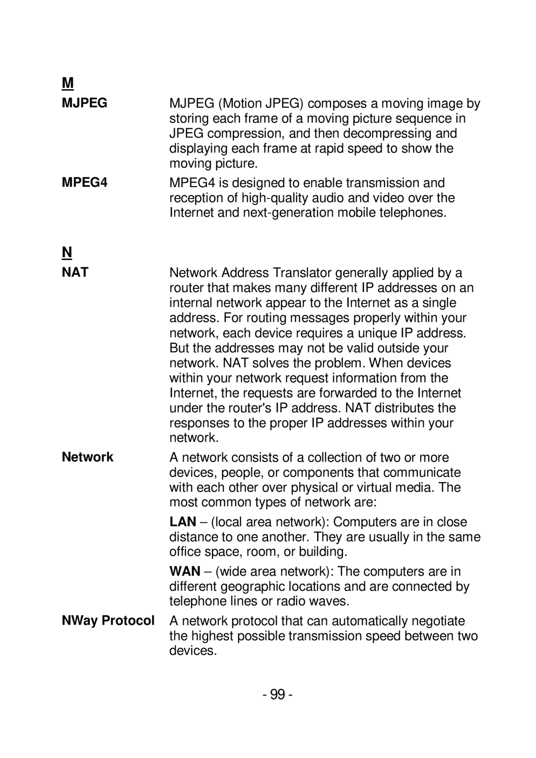 TRENDnet TVIP252P manual Mjpeg 