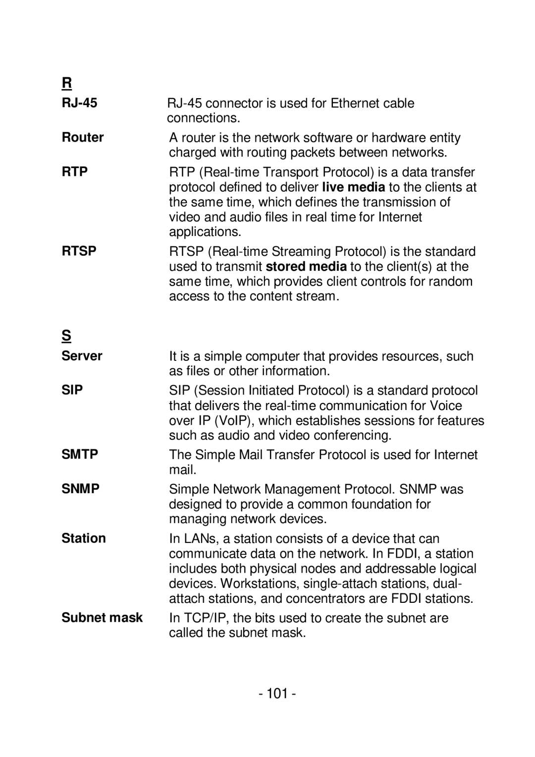 TRENDnet TVIP252P manual 101 