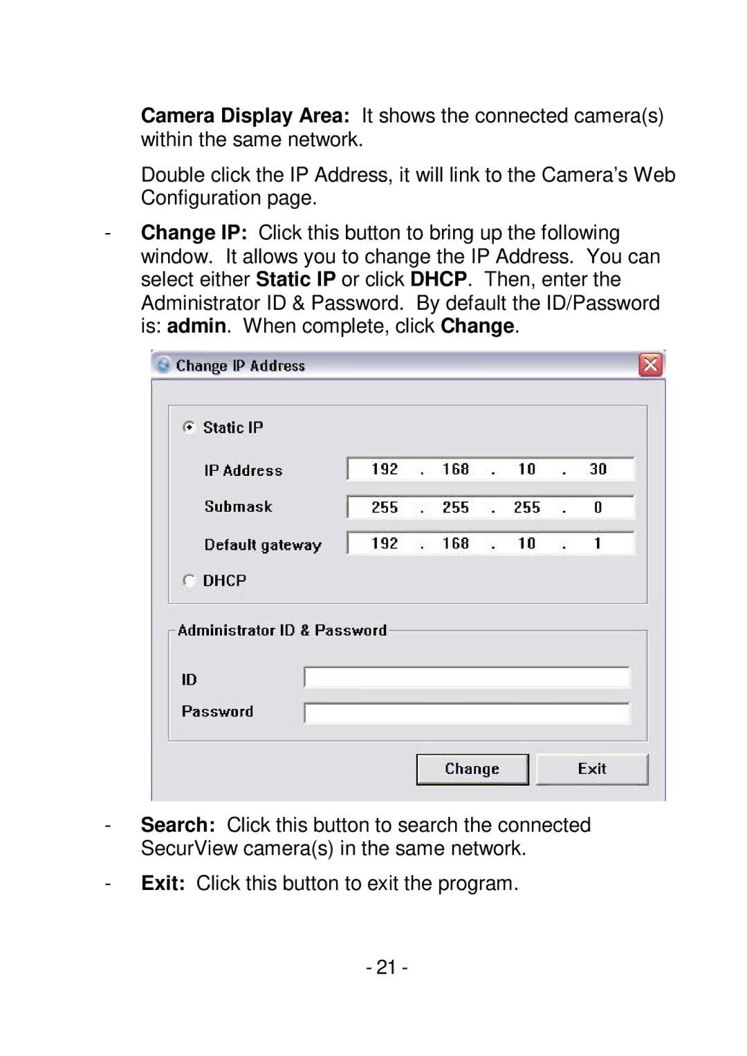 TRENDnet TVIP252P manual 