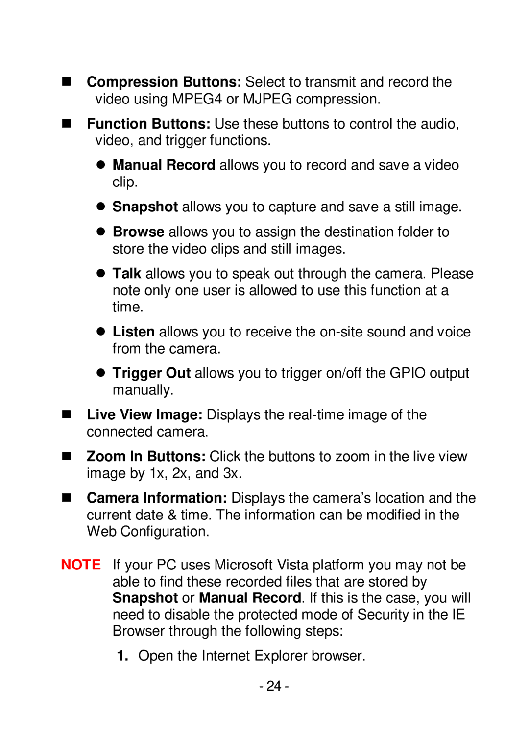 TRENDnet TVIP252P manual 