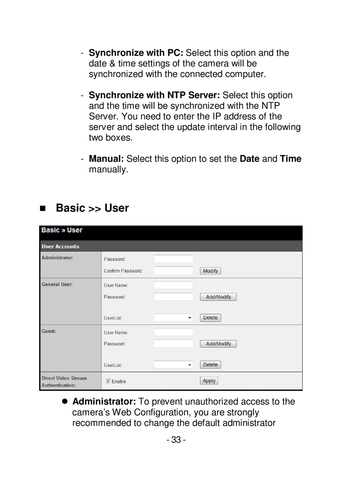 TRENDnet TVIP252P manual  Basic User 