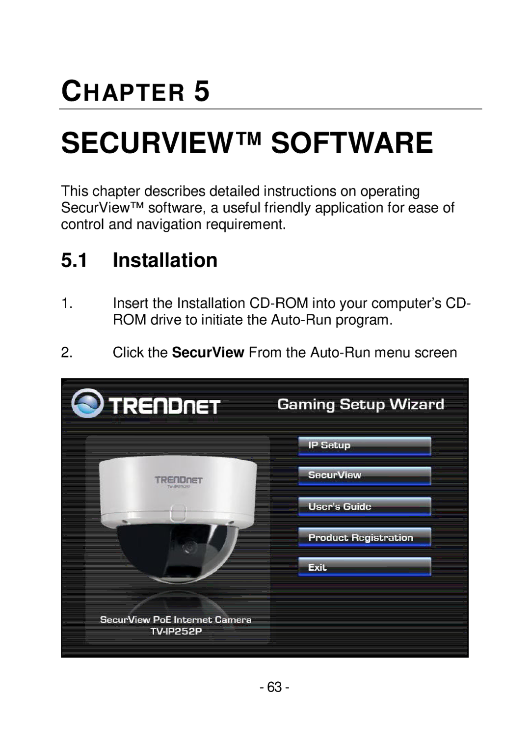 TRENDnet TVIP252P manual Securview Software, Installation 