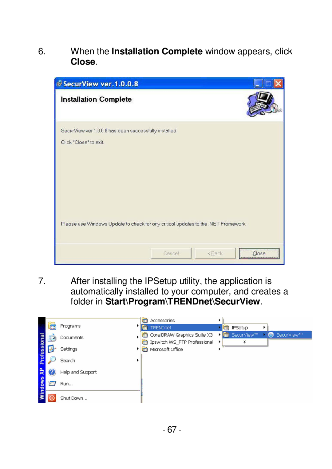 TRENDnet TVIP252P manual 