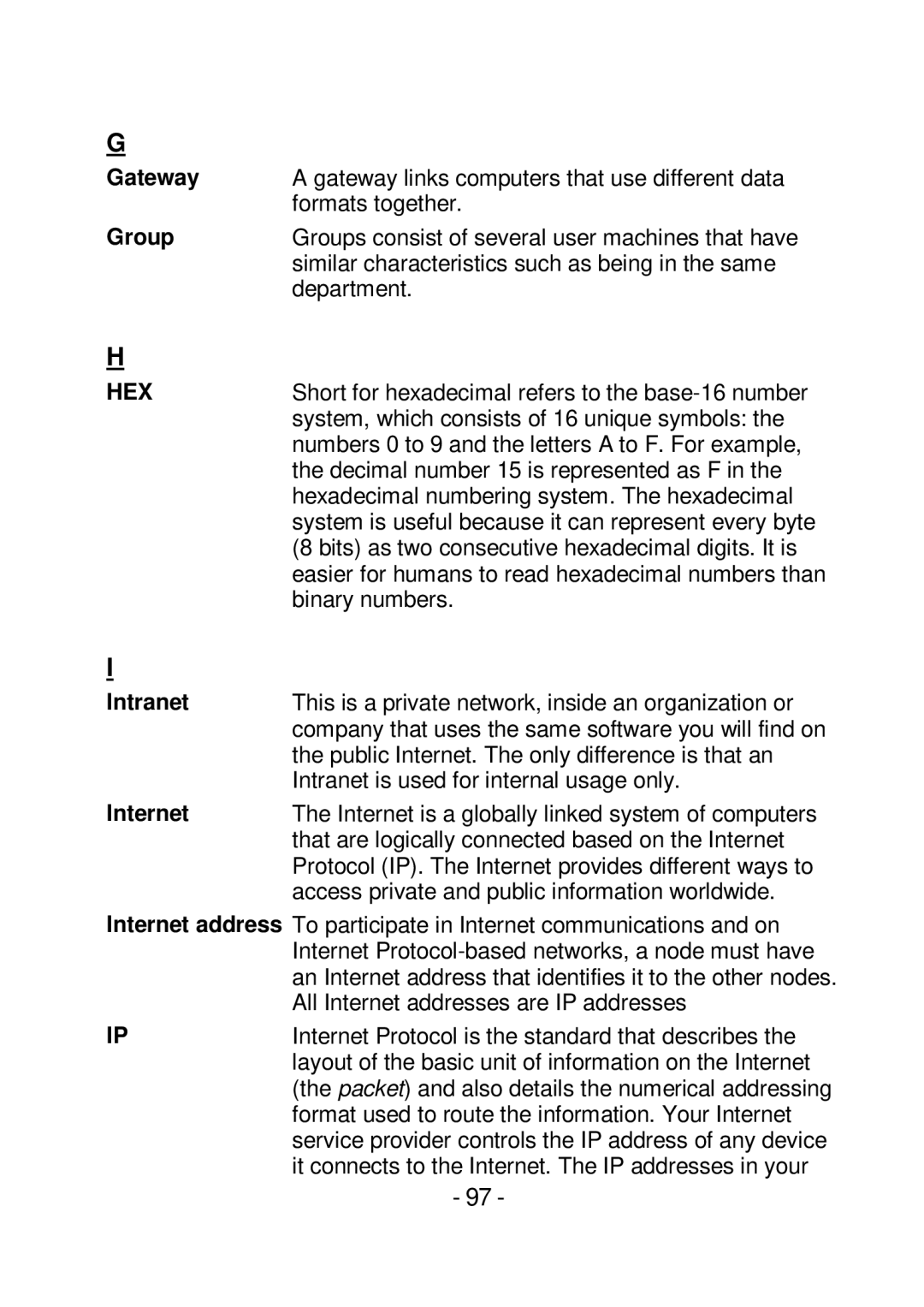 TRENDnet TVIP252P manual Hex 