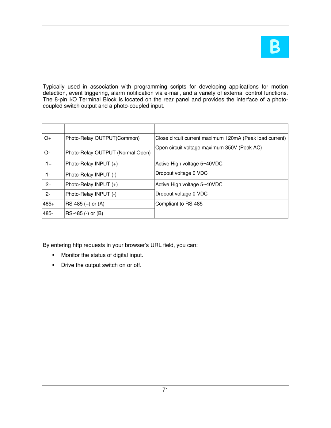 TRENDnet TVIP512P manual Terminal Application, Connector Pin Assignment 