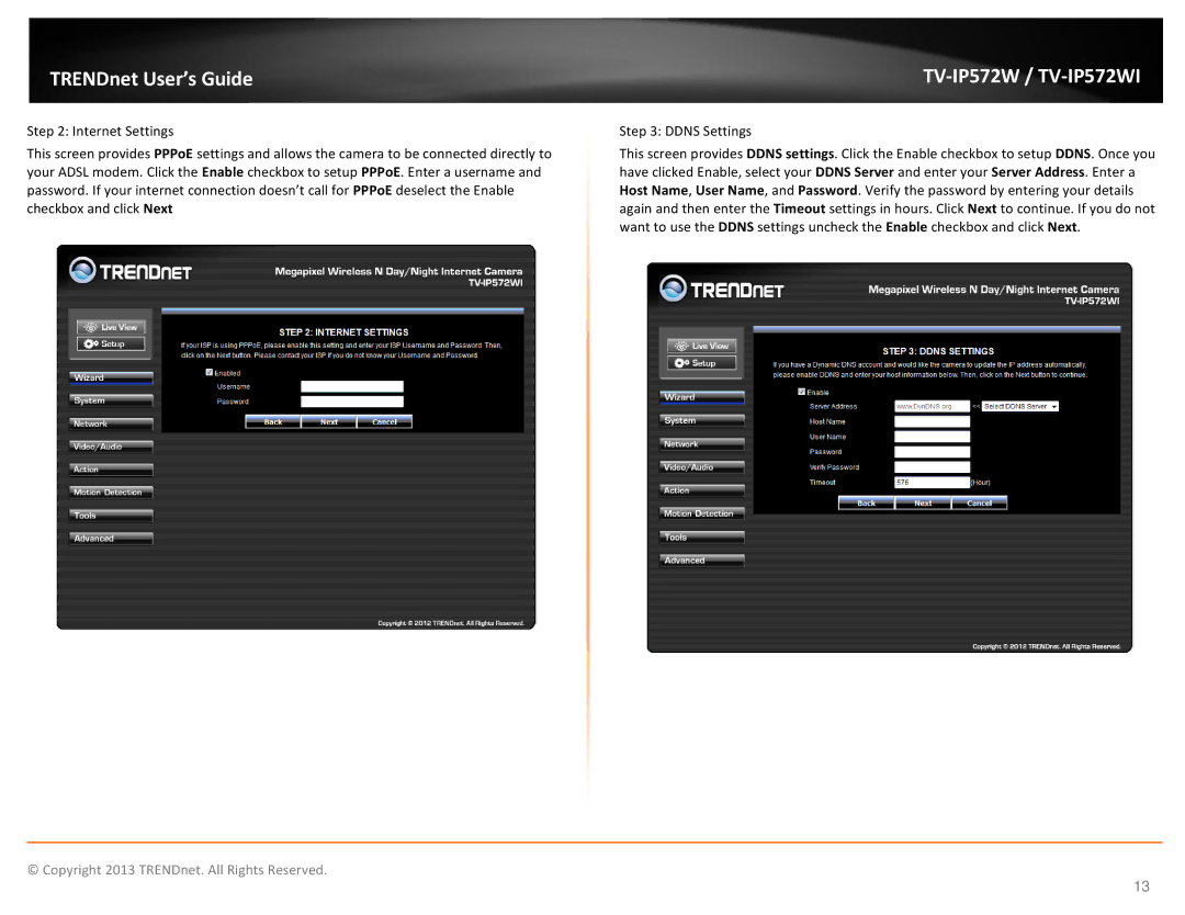 TRENDnet TVIP572W manual TRENDnet User’s Guide 