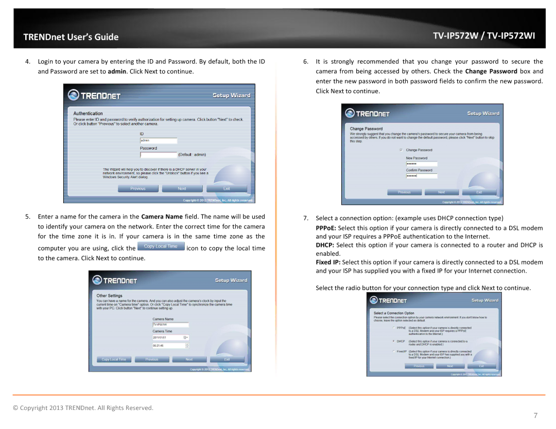 TRENDnet TVIP572W manual TRENDnet User’s Guide 