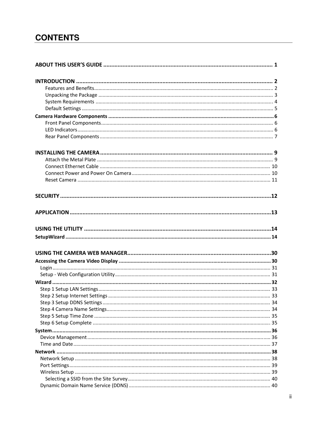 TRENDnet TVIP612P manual Contents 