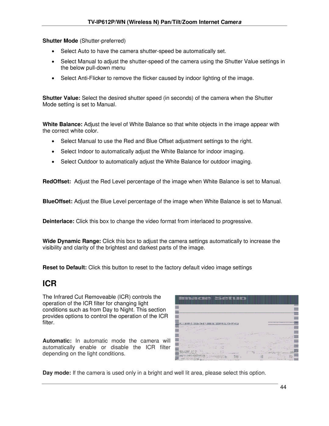 TRENDnet TVIP612P manual Icr 