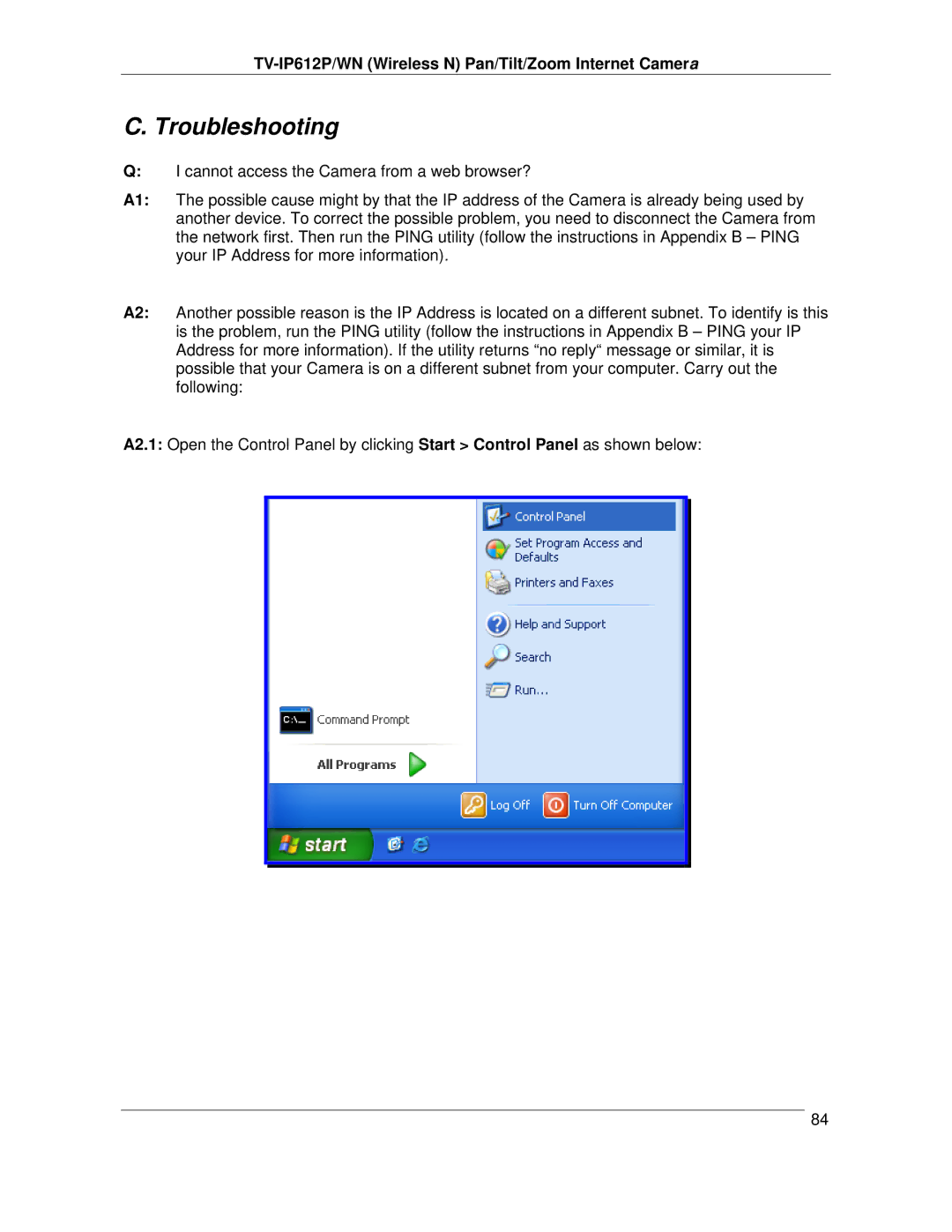 TRENDnet TVIP612P manual Troubleshooting 