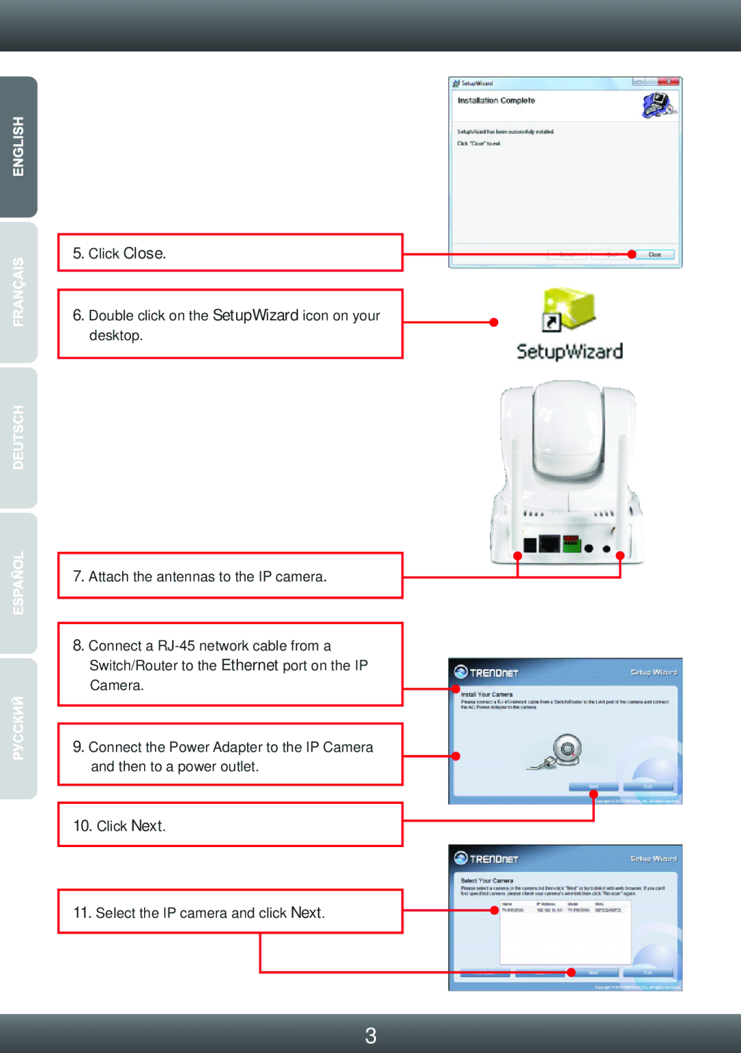 TRENDnet TVIP612WN manual Click Close 