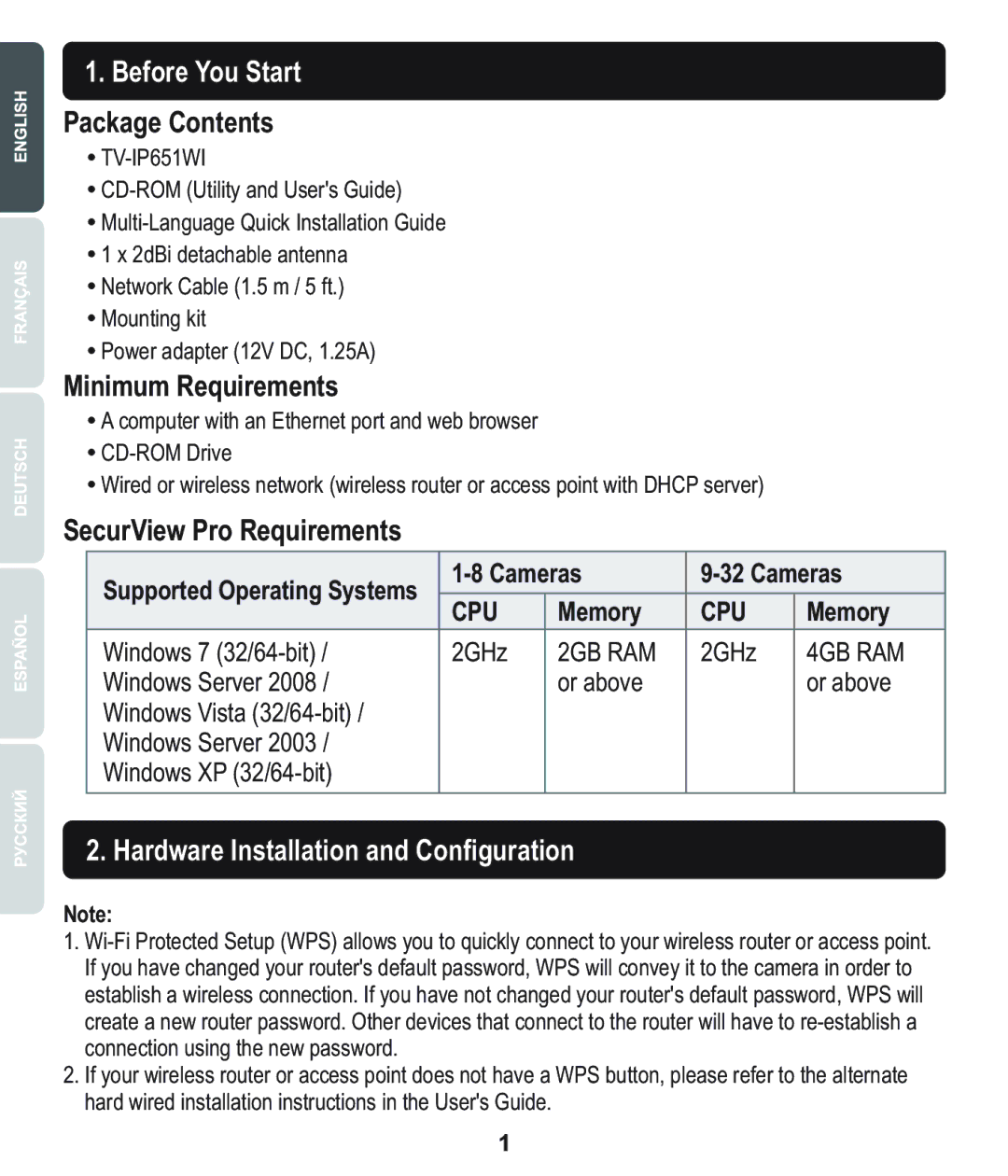 TRENDnet TVIP651WI manual Before You Start 