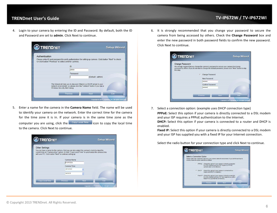 TRENDnet TVIP672WI, KXTG7872S manual TRENDnet User’s Guide 