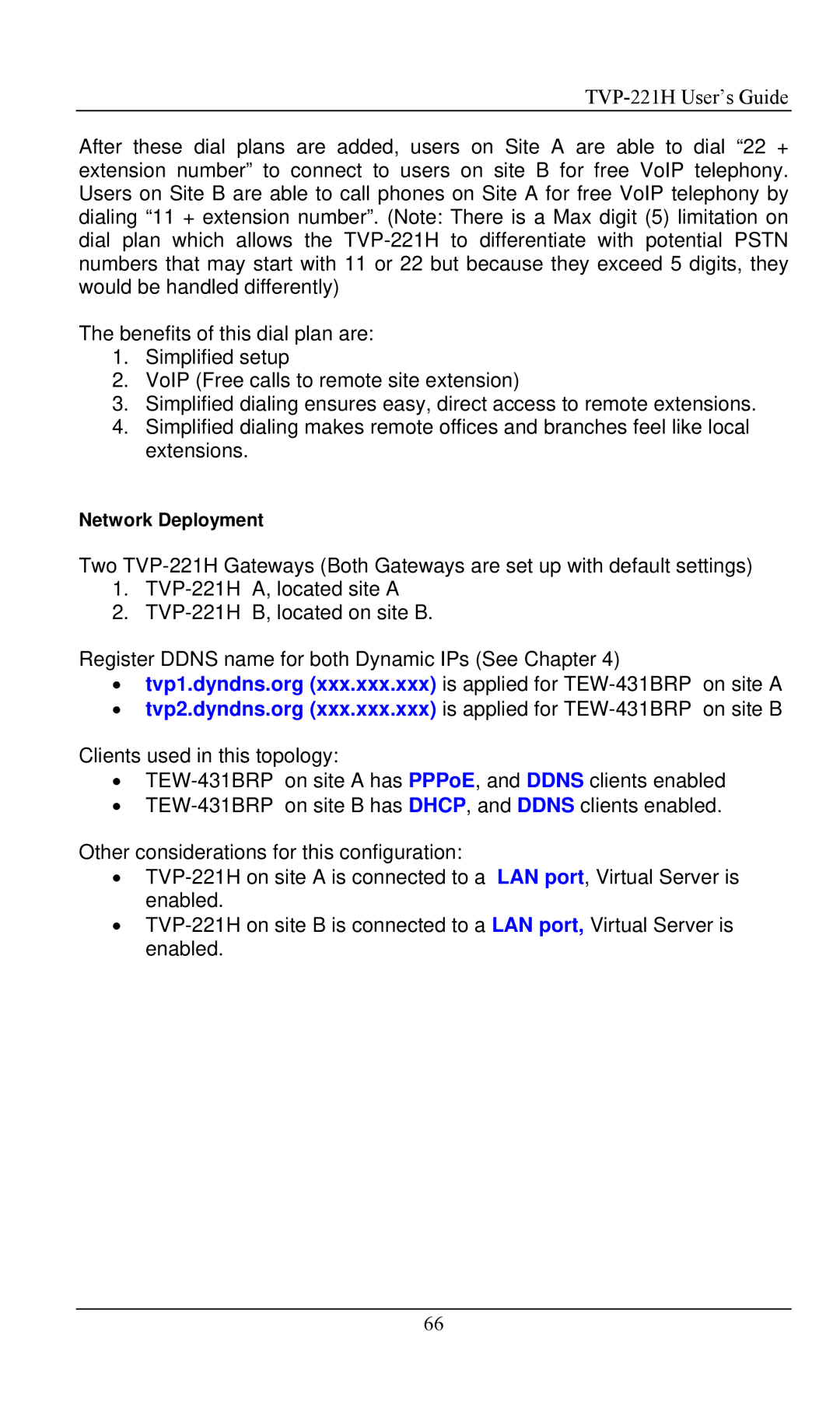 TRENDnet TVP- 221H, VoIP Gateway manual Network Deployment 