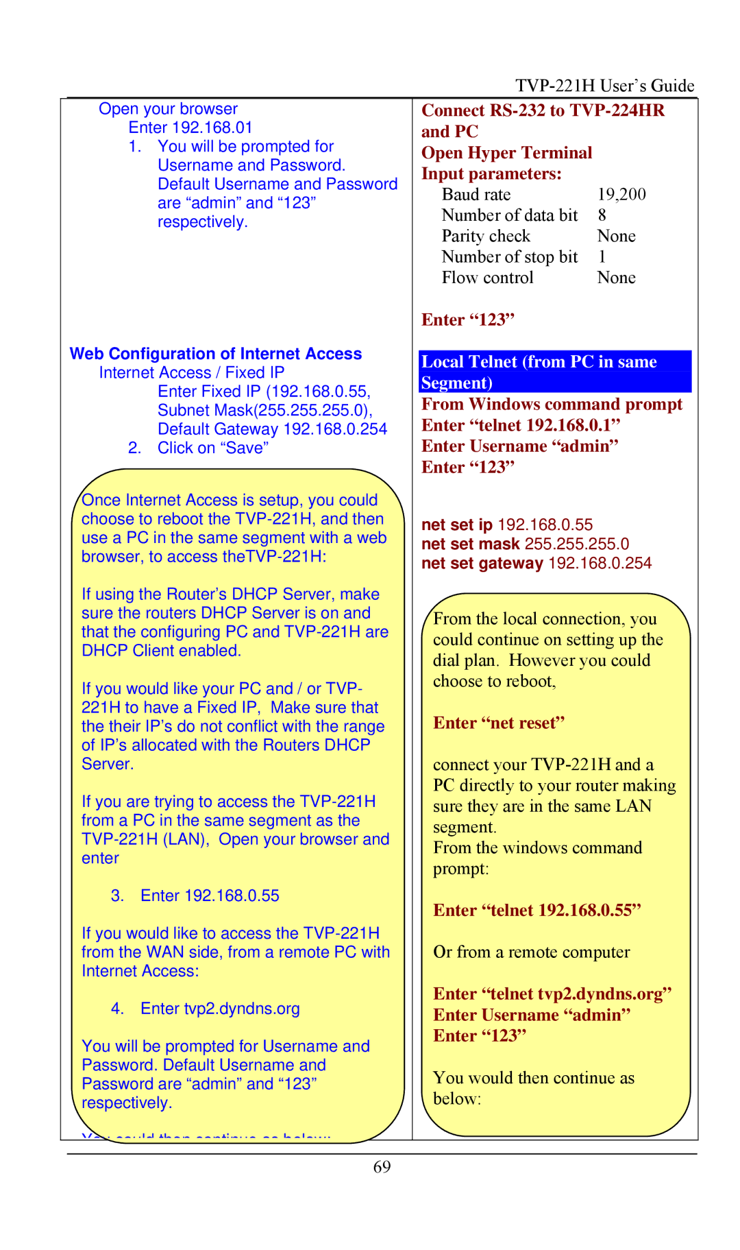 TRENDnet VoIP Gateway, TVP- 221H manual Connect RS-232 to TVP-224HR 