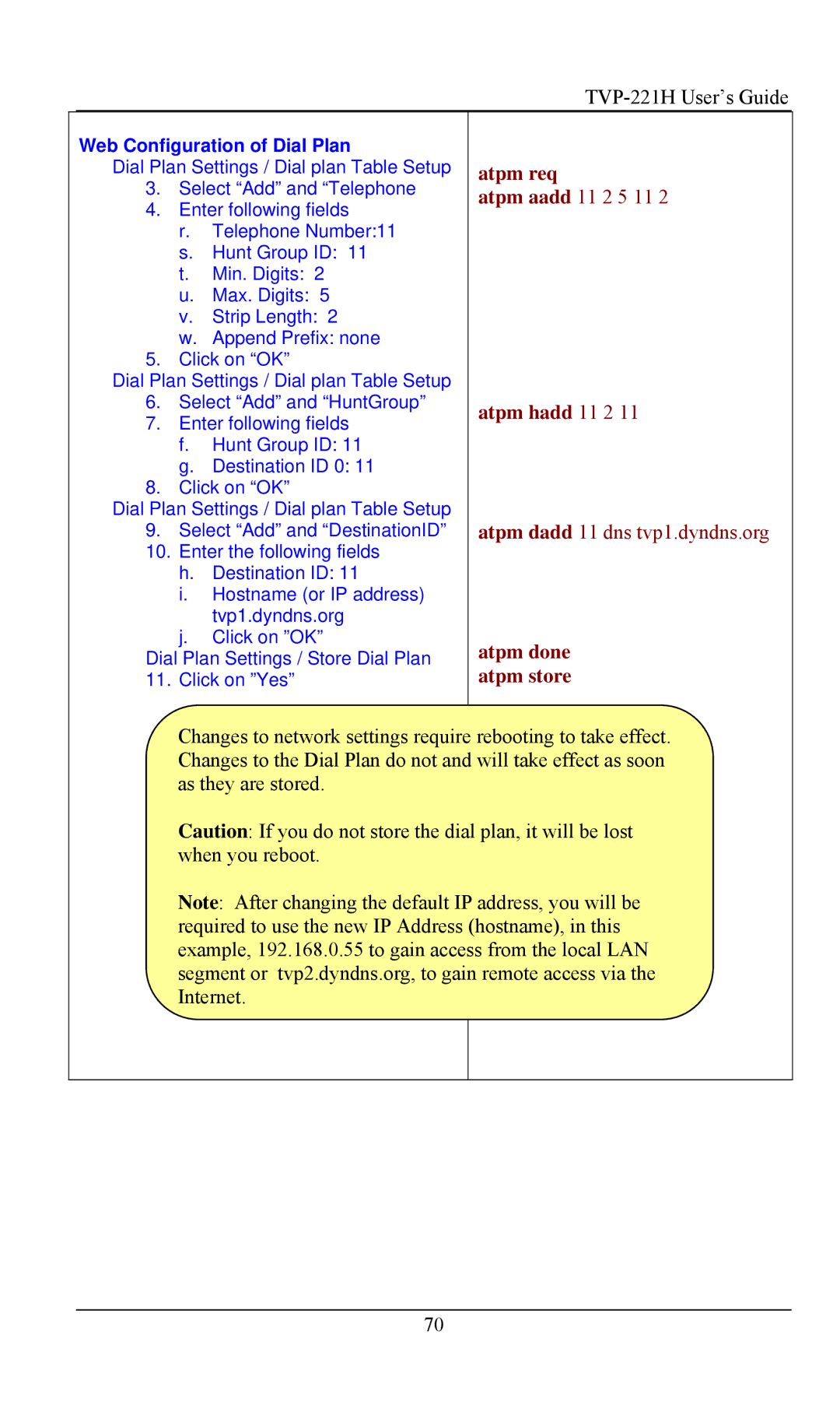 TRENDnet TVP- 221H, VoIP Gateway manual Atpm hadd 11 2 