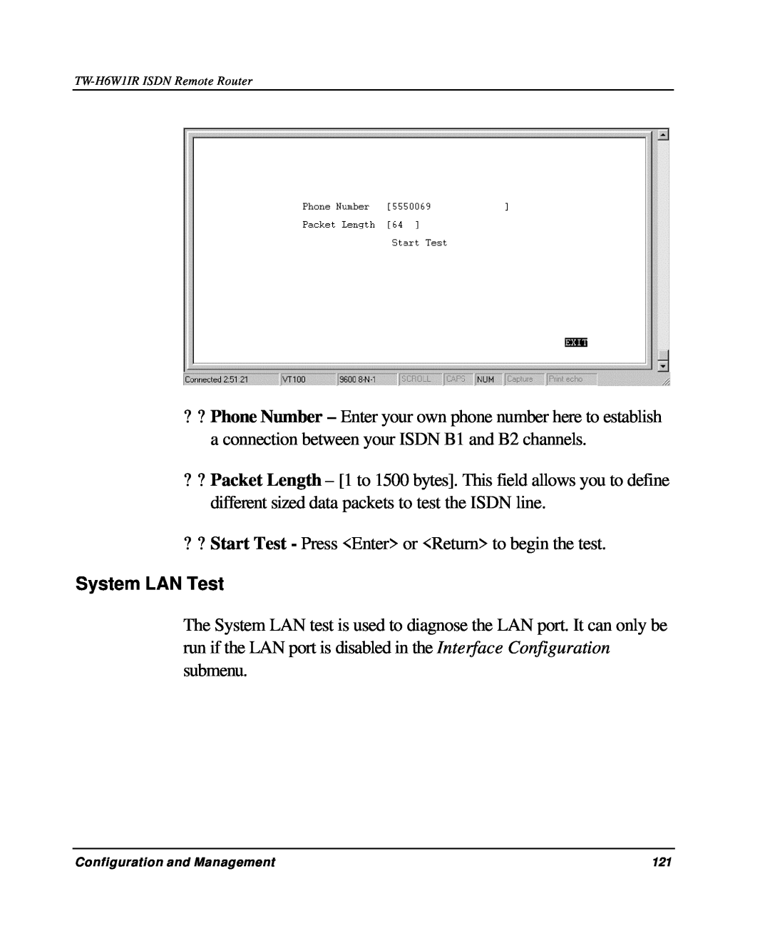 TRENDnet TW-H6W1IR manual System LAN Test 