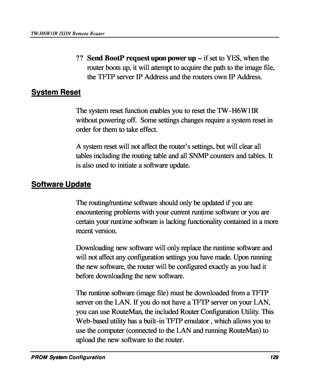 TRENDnet TW-H6W1IR manual System Reset, Software Update 