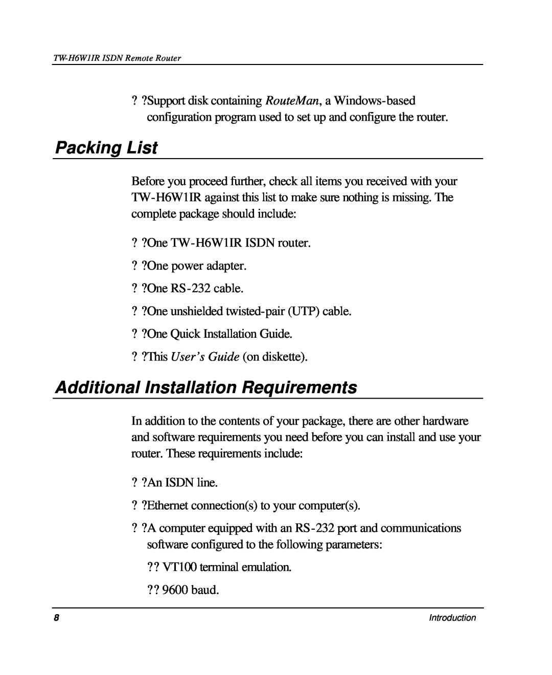 TRENDnet TW-H6W1IR manual Packing List, Additional Installation Requirements 