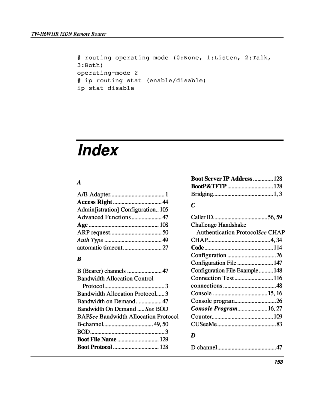 TRENDnet TW-H6W1IR manual Index 