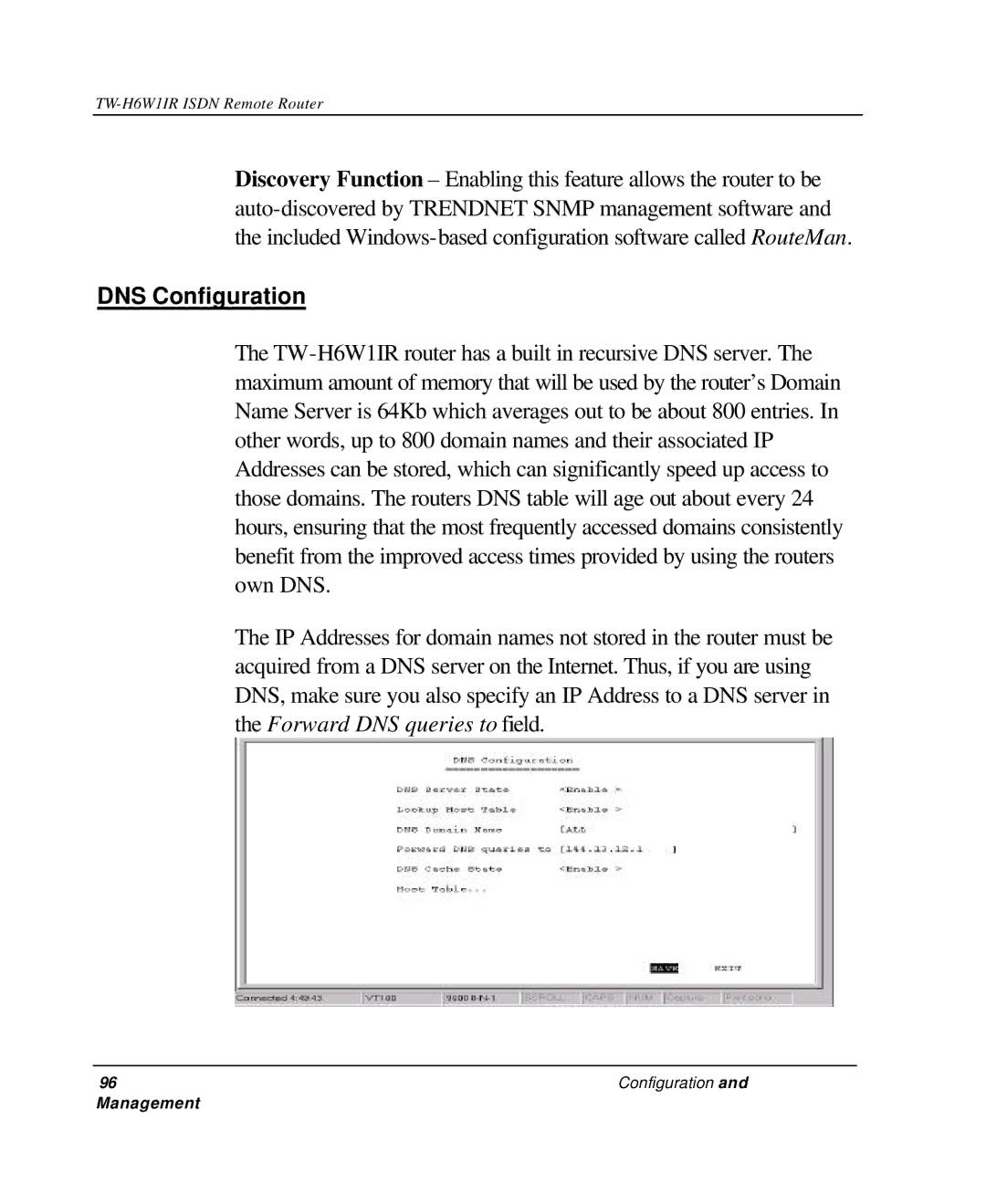 TRENDnet TW-H6W1IR manual DNS Configuration 