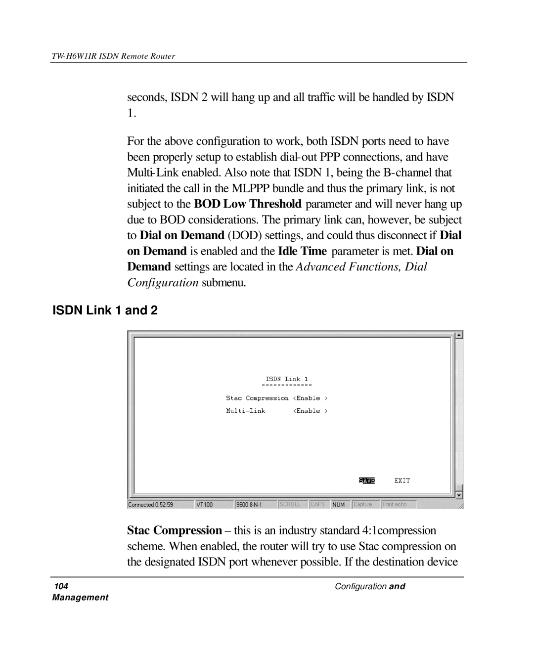 TRENDnet TW-H6W1IR manual Isdn Link 1 