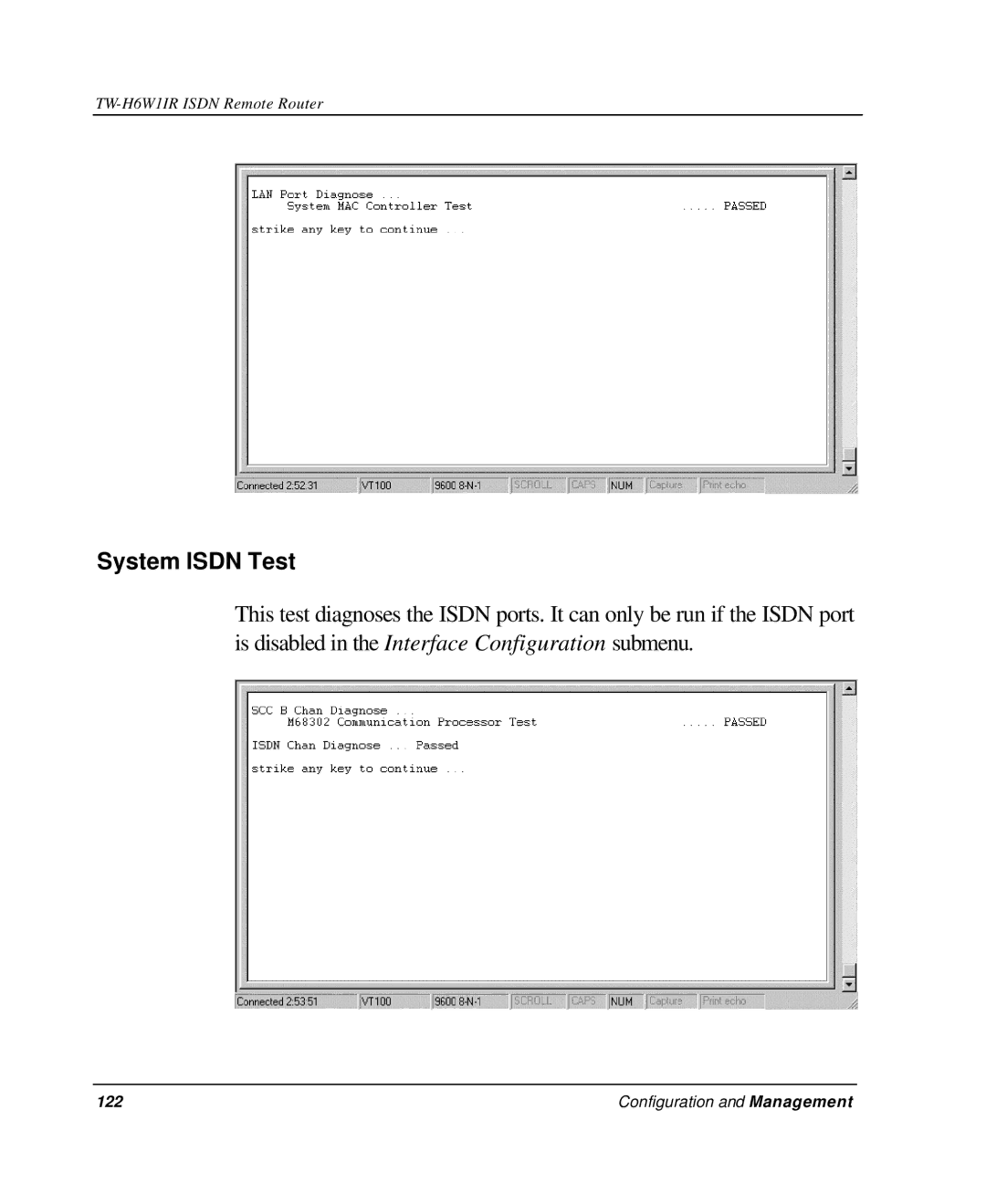 TRENDnet TW-H6W1IR manual System Isdn Test 