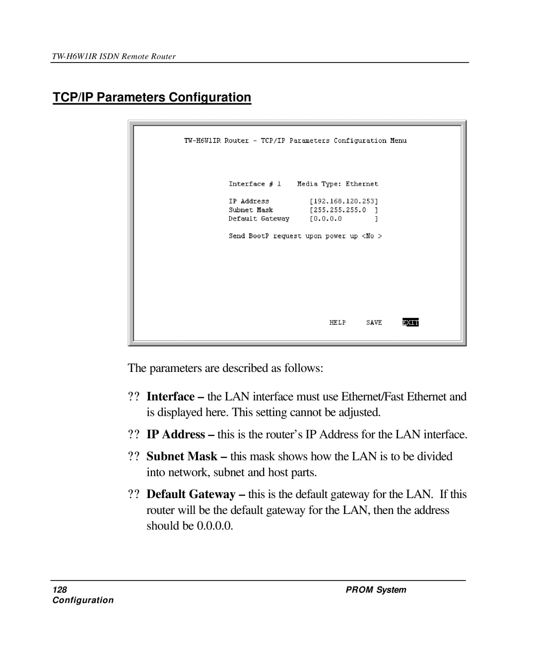 TRENDnet TW-H6W1IR manual TCP/IP Parameters Configuration 