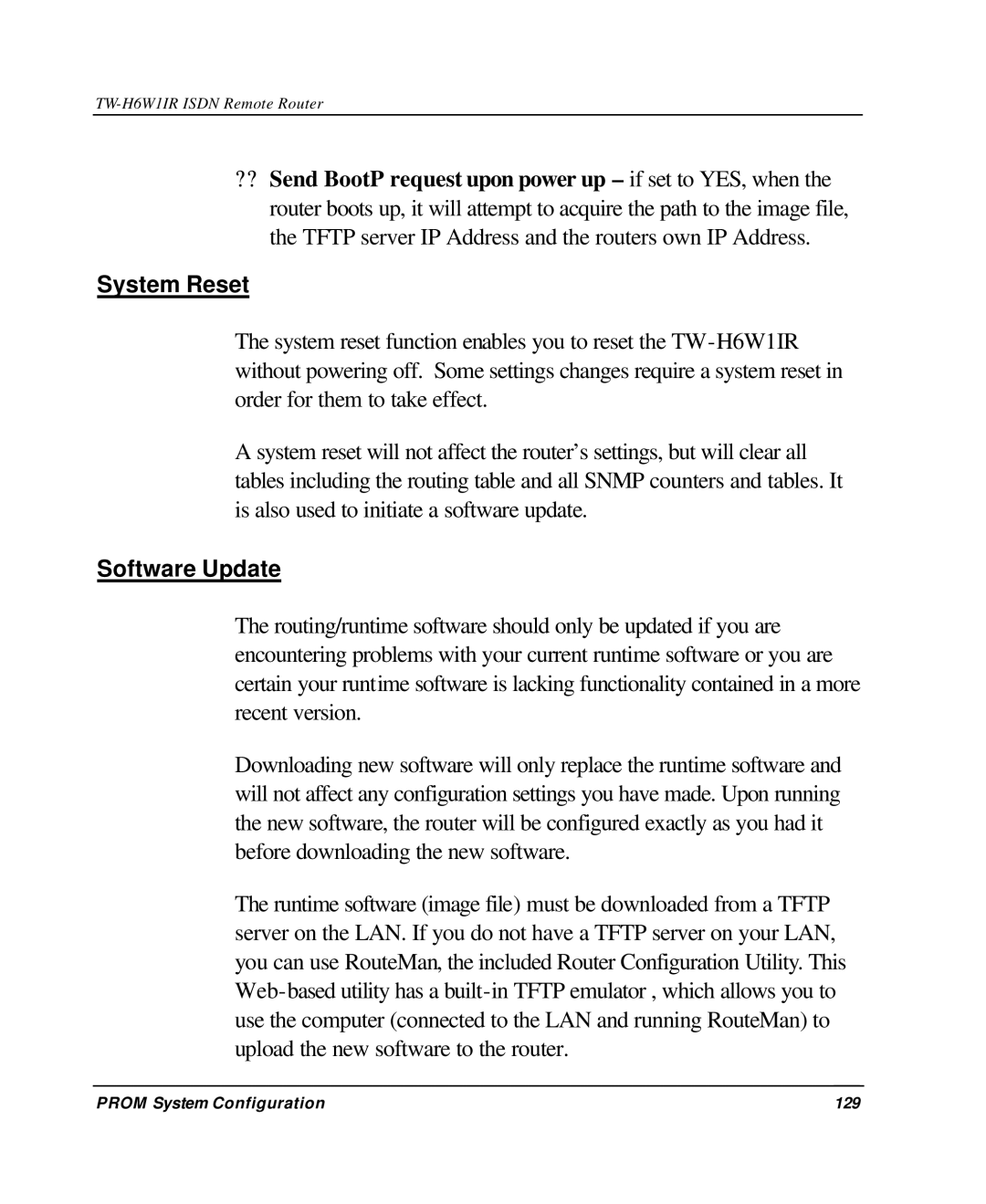 TRENDnet TW-H6W1IR manual System Reset, Software Update 