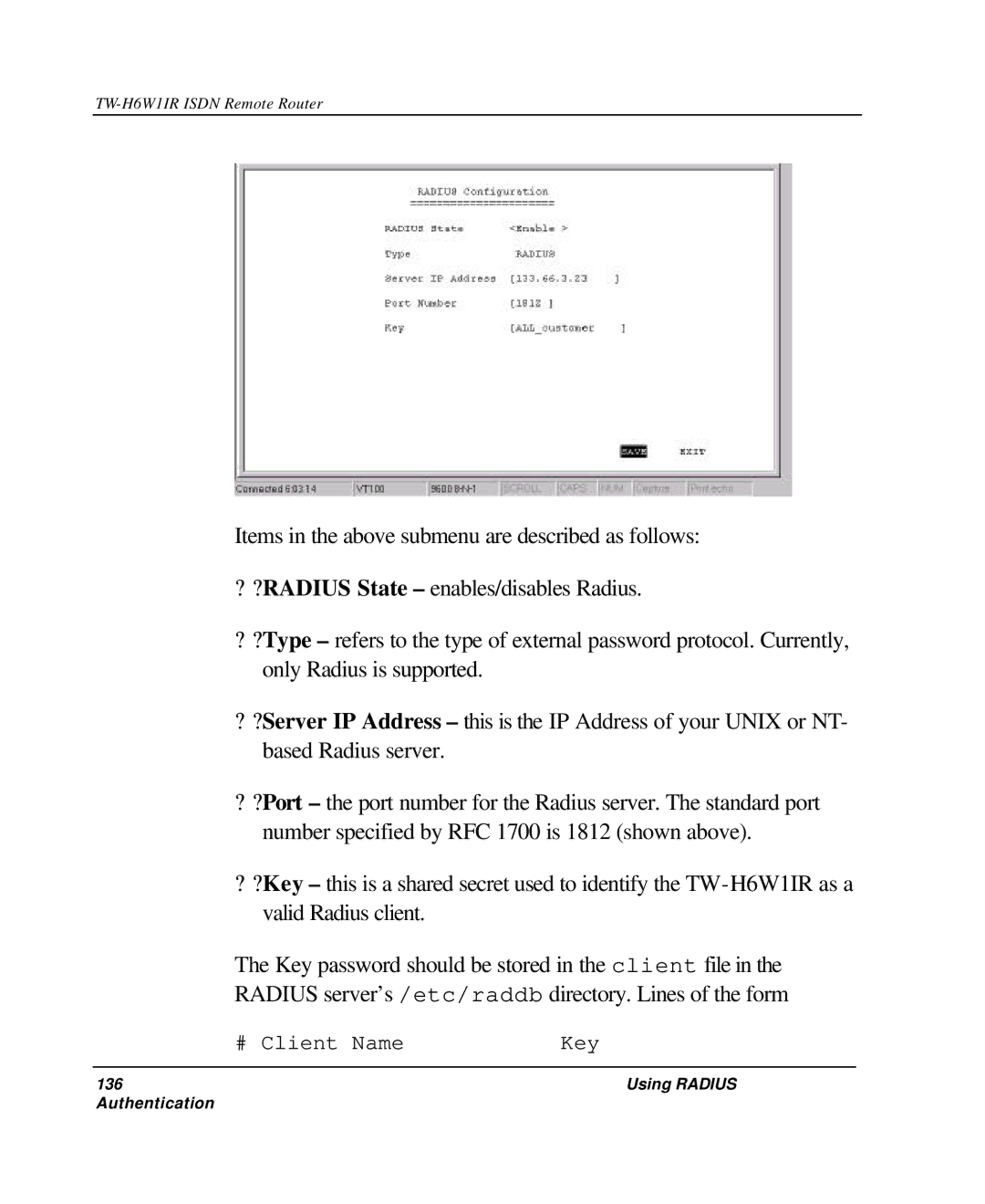 TRENDnet TW-H6W1IR manual # Client Name Key 