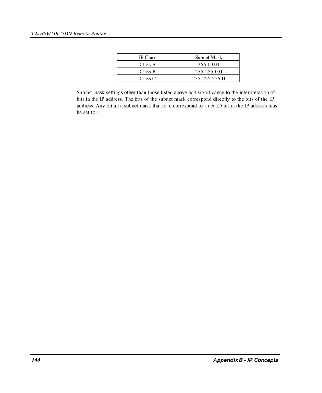 TRENDnet TW-H6W1IR manual Appendix B IP Concepts 