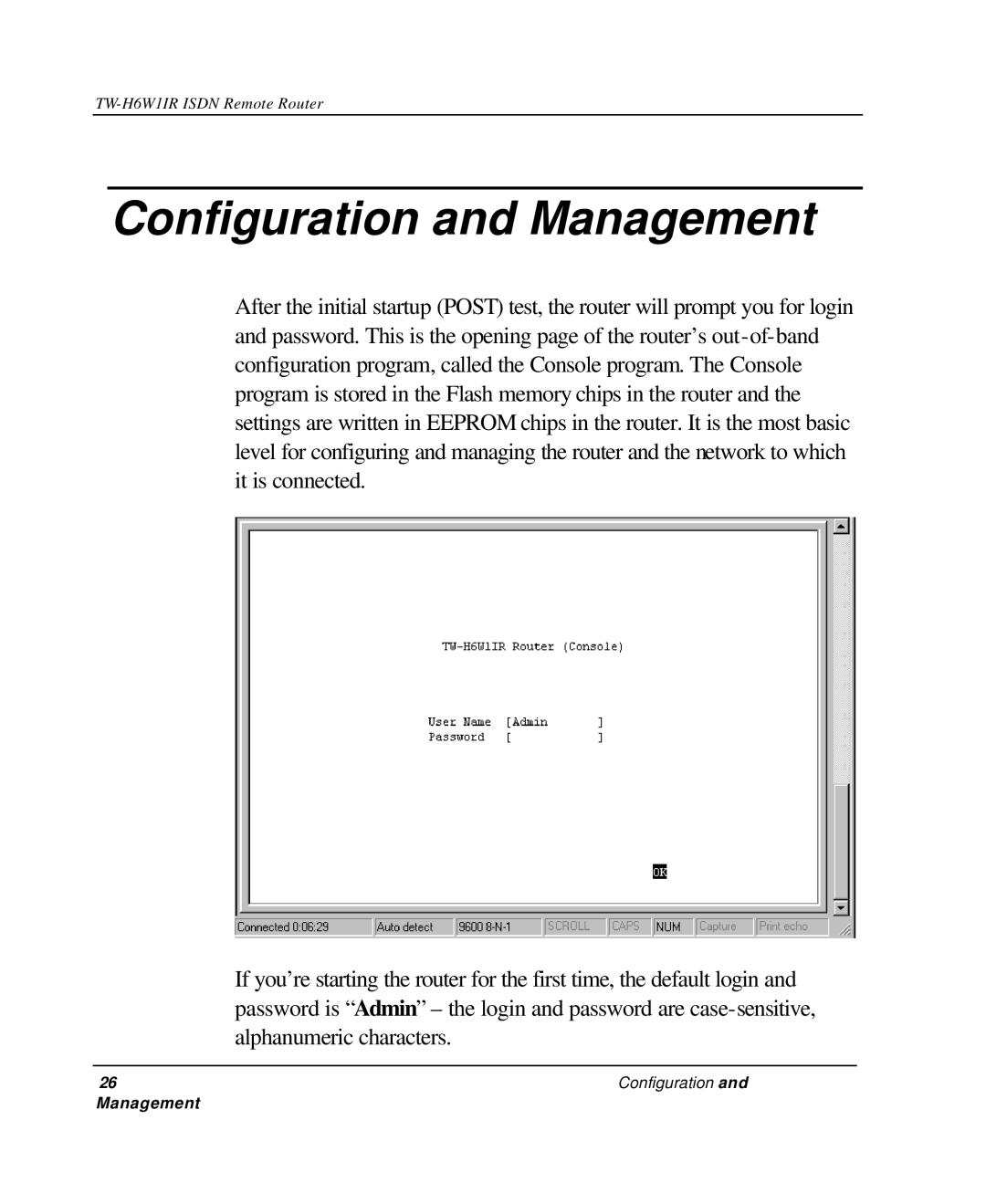 TRENDnet TW-H6W1IR manual Configuration and Management 