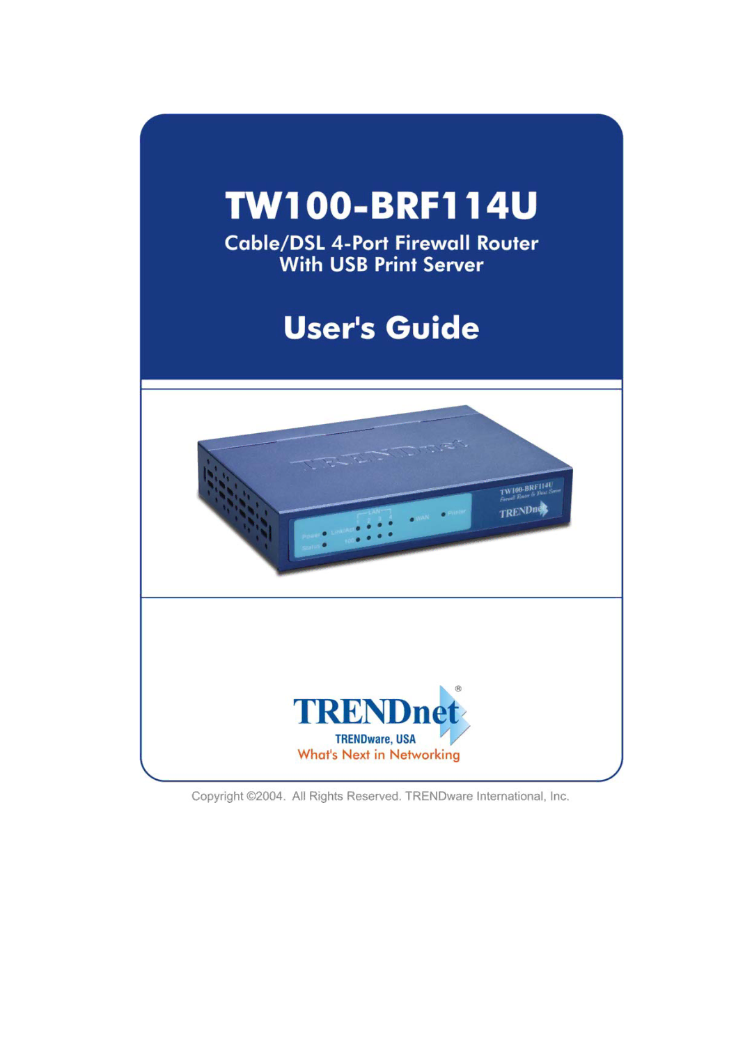 TRENDnet TW100-BRF114U manual 