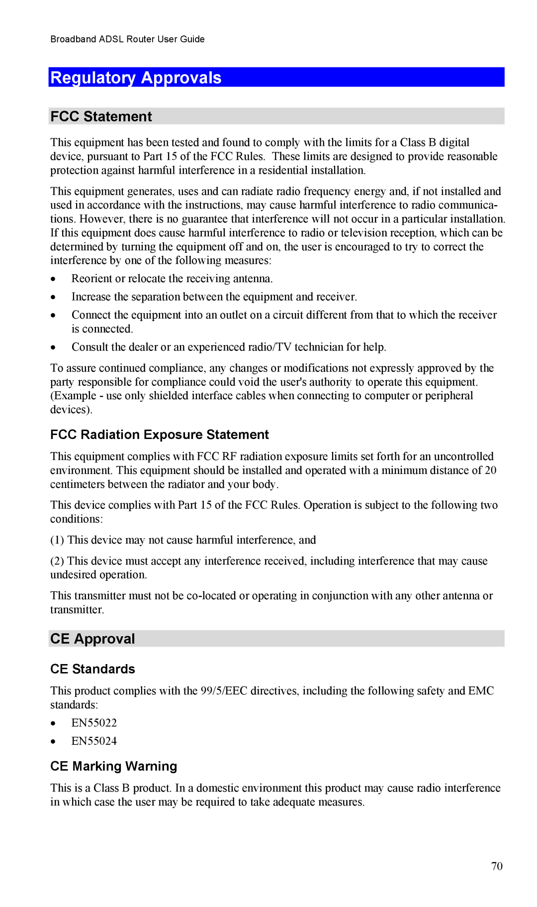 TRENDnet TW100-BRM504 manual Regulatory Approvals, FCC Statement, CE Approval 