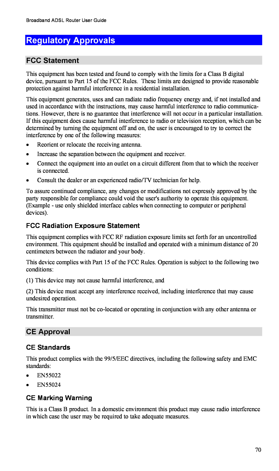 TRENDnet TW100-BRM504 manual Regulatory Approvals, FCC Statement, CE Approval 