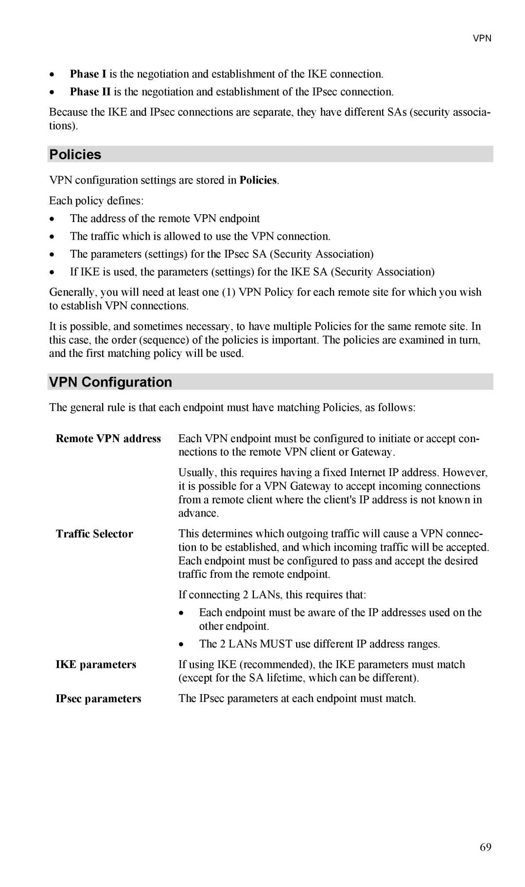 TRENDnet TW100-BRV204, VPN Firewall Router manual Policies, VPN Configuration 