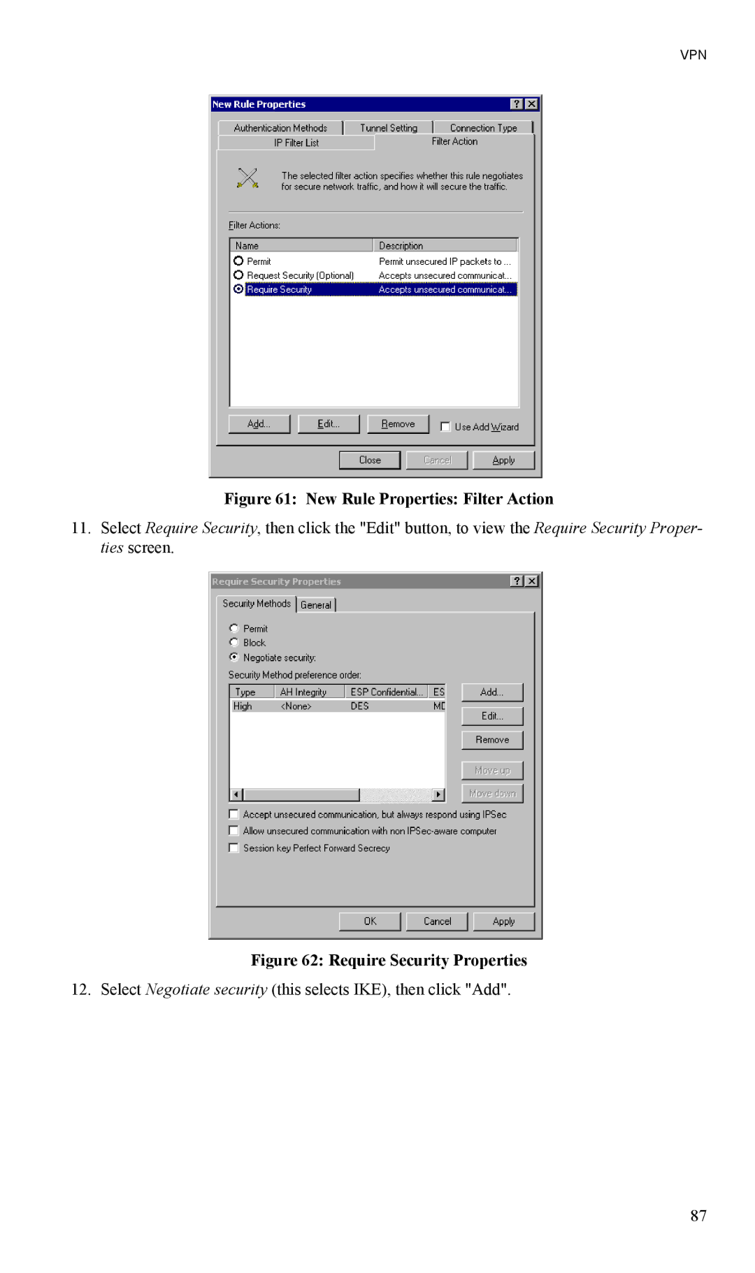 TRENDnet TW100-BRV204, VPN Firewall Router manual New Rule Properties Filter Action 