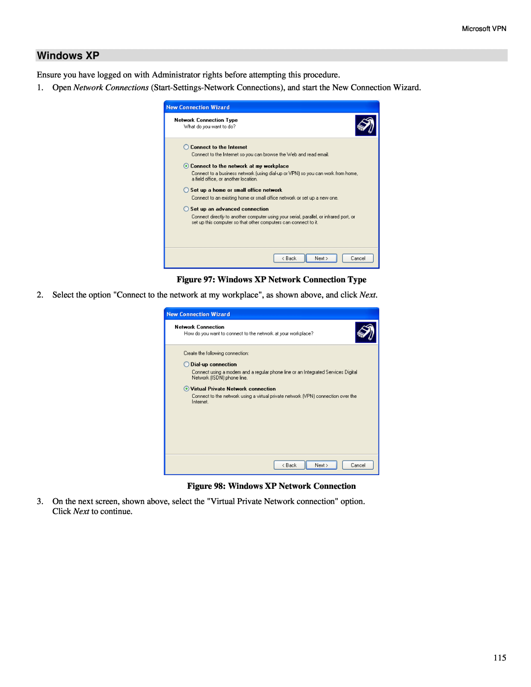TRENDnet TW100-BRV324 manual Windows XP Network Connection Type 