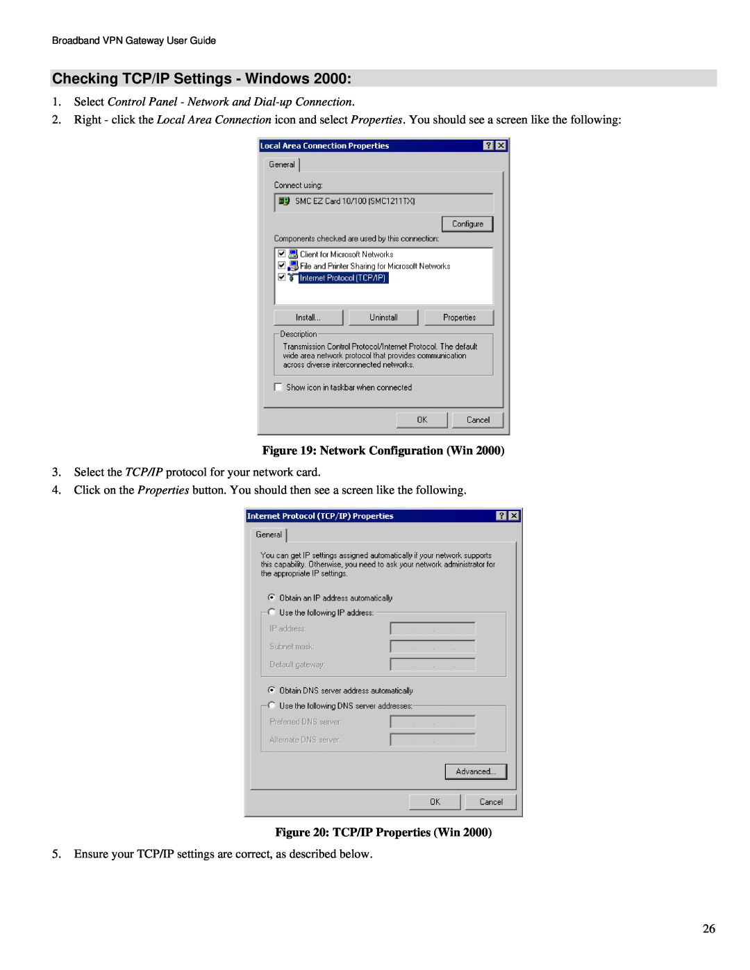 TRENDnet TW100-BRV324 manual Checking TCP/IP Settings - Windows, Select Control Panel - Network and Dial-up Connection 