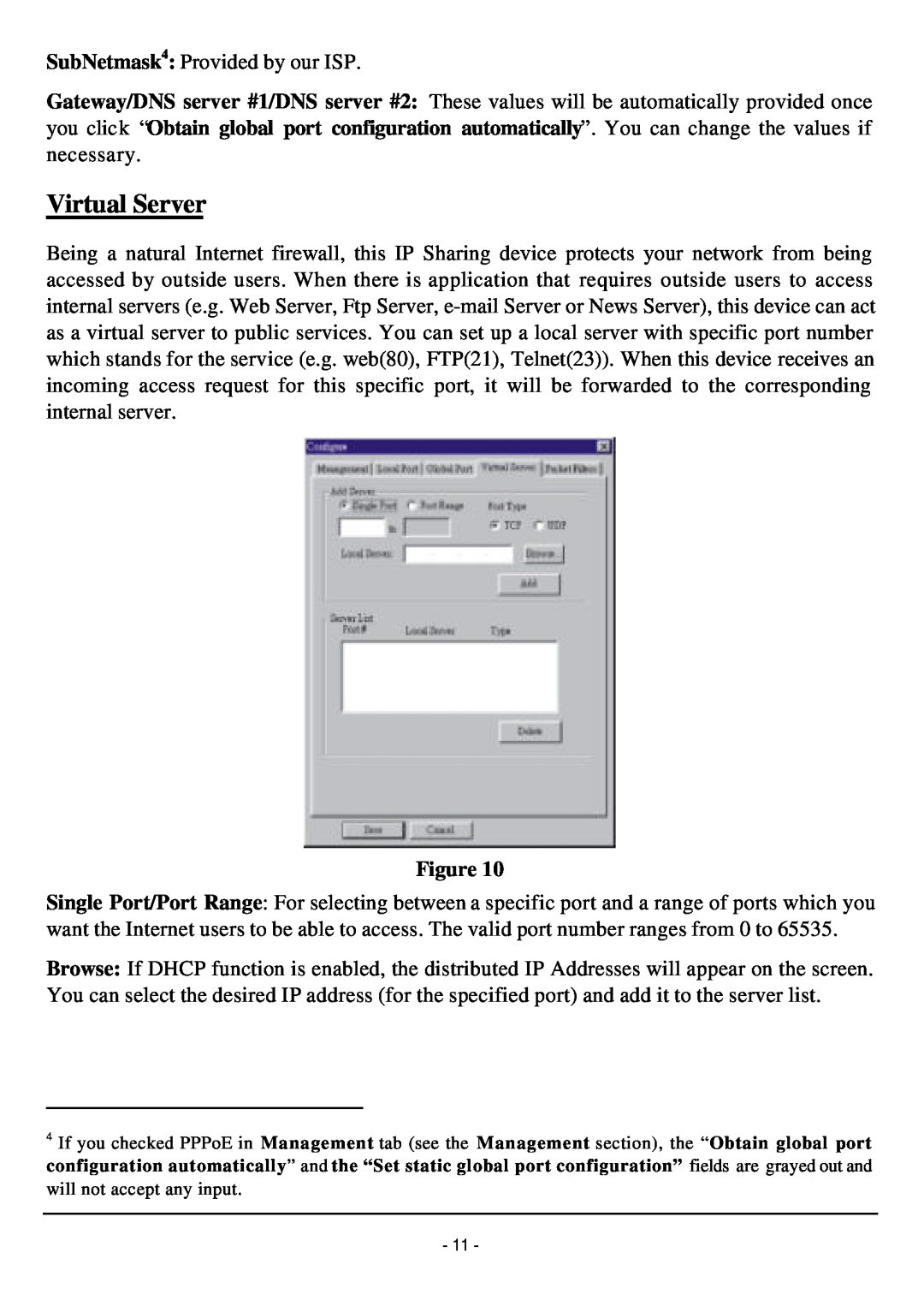 TRENDnet TW100-W1CA user manual Virtual Server 