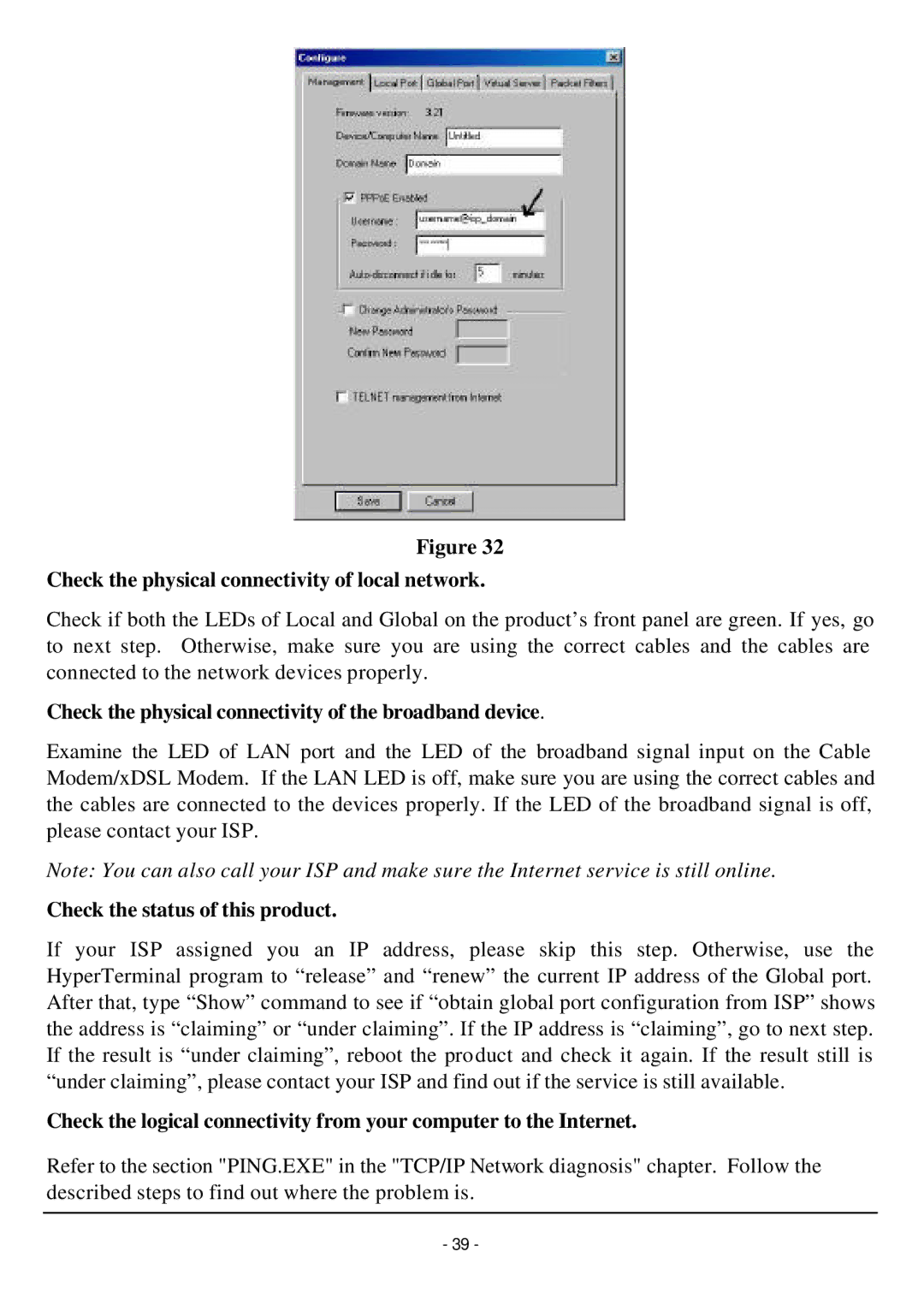 TRENDnet TW100-W1CA user manual Check the physical connectivity of local network, Check the status of this product 