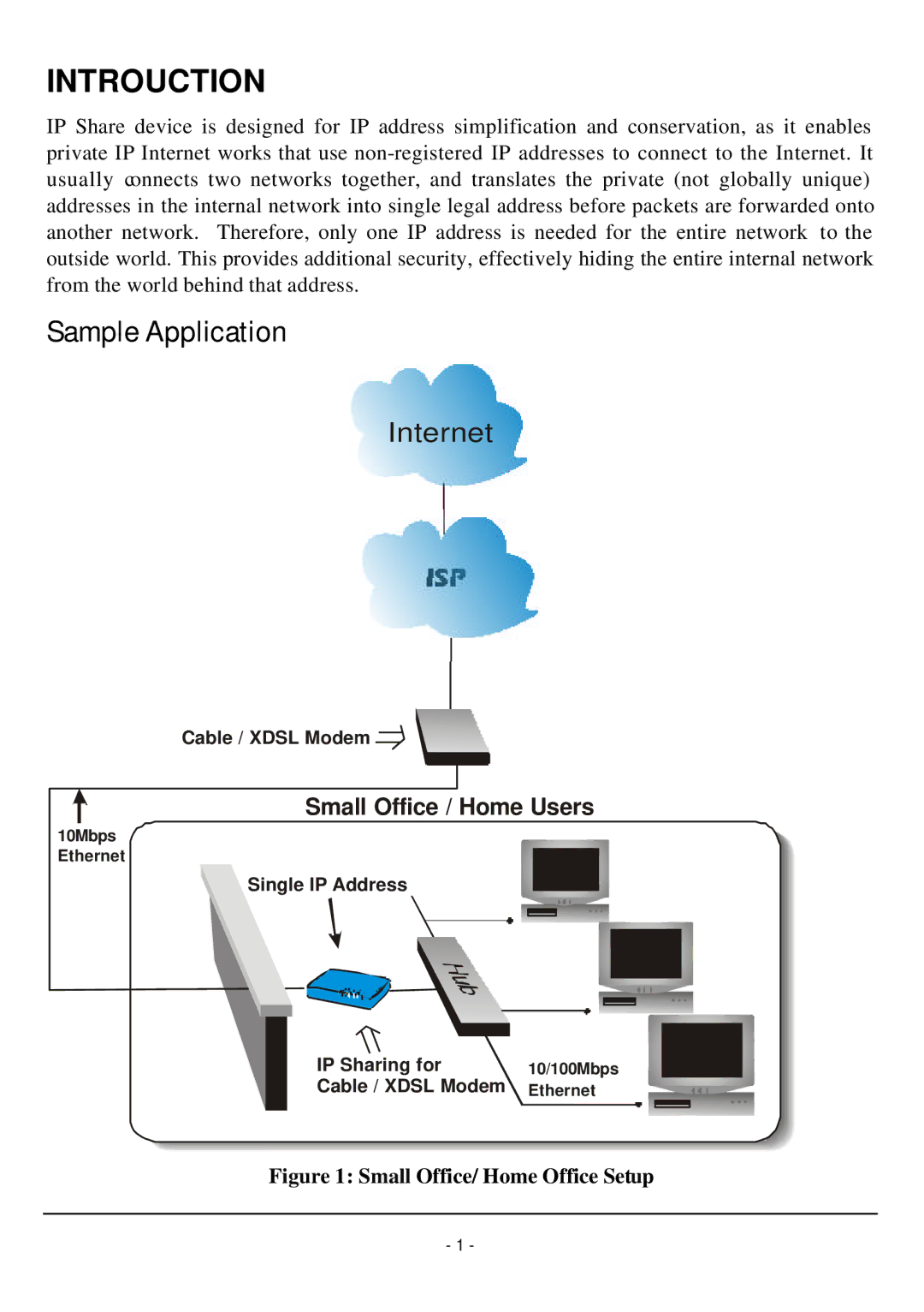 TRENDnet TW100-W1CA user manual Introuction, Sample Application 