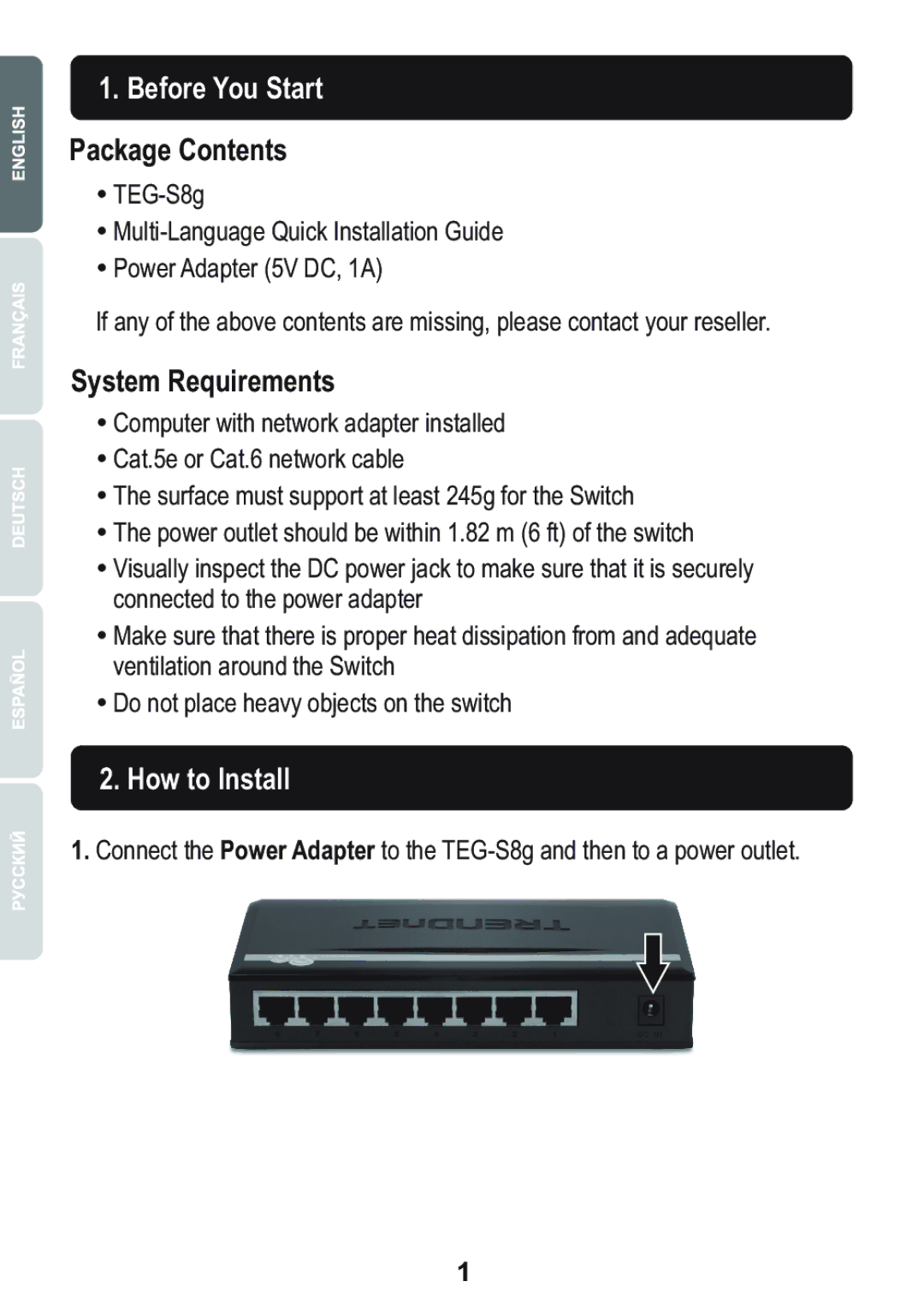 TRENDnet WAG102NA technical specifications Before You Start, How to Install 