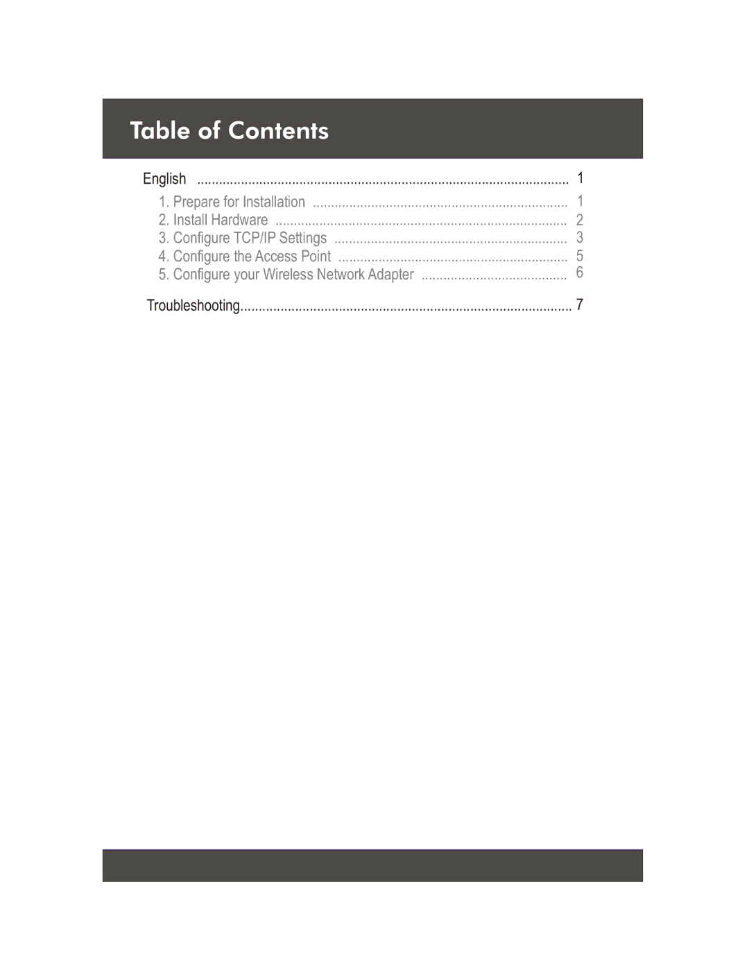 TRENDnet Wireless Access Point, TEW-610APB manual Table of Contents 