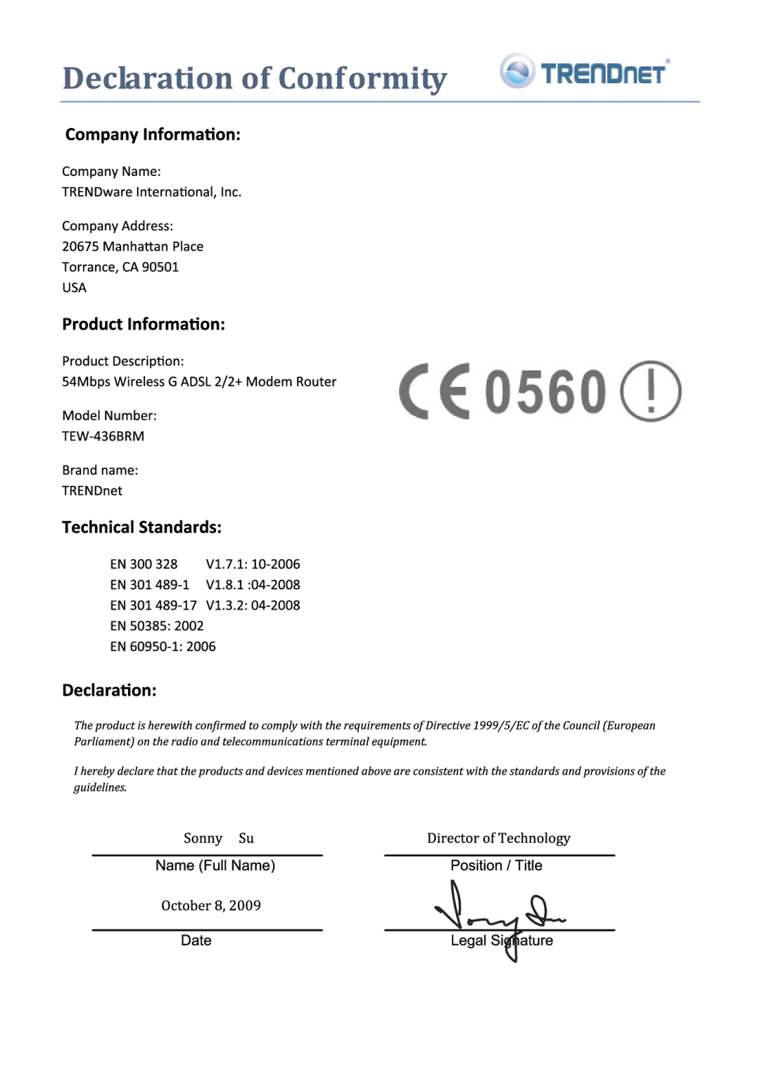 TRENDnet TEW-436BRM, Wireless ADSL Modem Router manual 