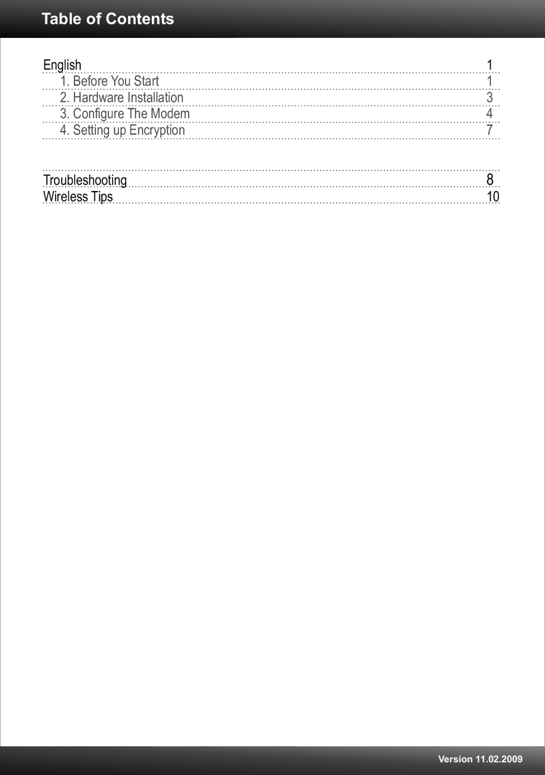 TRENDnet TEW-436BRM, Wireless ADSL Modem Router manual Table of Contents 